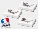 Gomme Publicitaire blanche fabrication France - RUBERA44