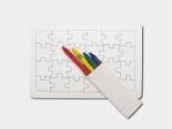 Puzzle à colorier Publicitaire avec crayons cire - EDUCREATIF18