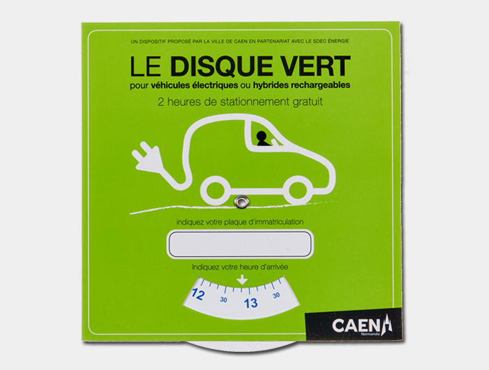 Disque de Stationnement Vert personnalisable - VTEC34