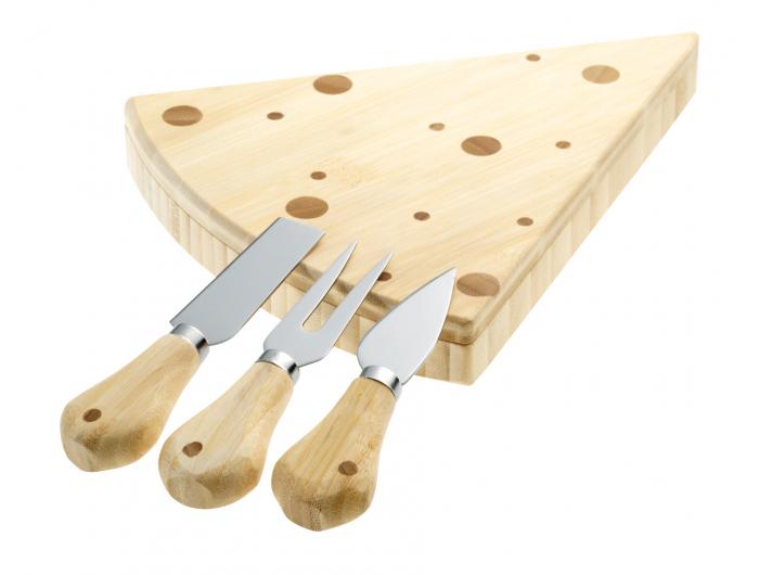 Set couteaux à fromage Publicitaires socle bois - ESTIVE6
