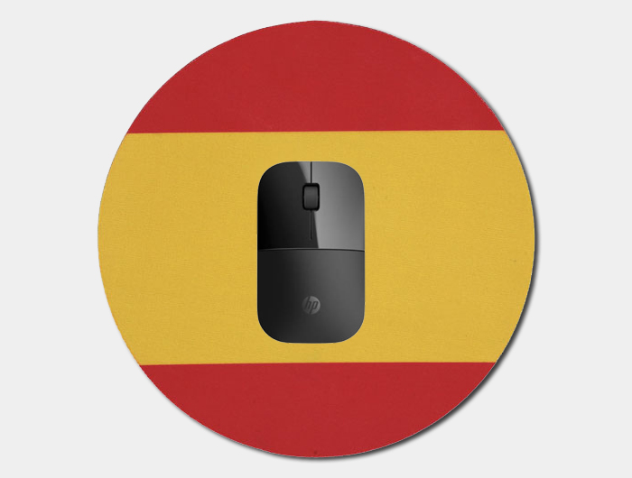 Tapis de souris Publicitaire rond drapeau Espagne - JUAN75