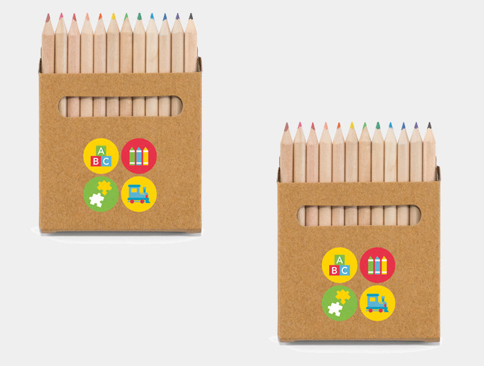 Boîte crayons de couleurs Publicitaire - 12 crayons - ANDY90