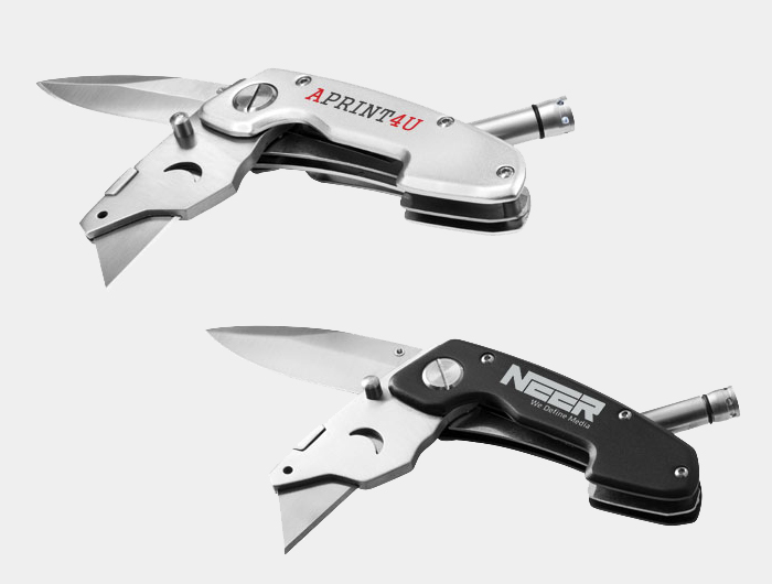 Cutter pliable Publicitaire avec couteau et torche - MLCT45