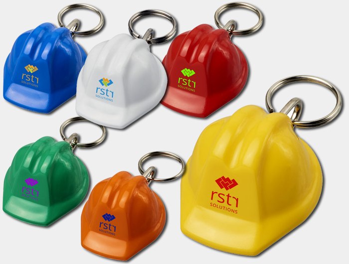 Porte-clés personnalisé en forme de casque de chantier rigide