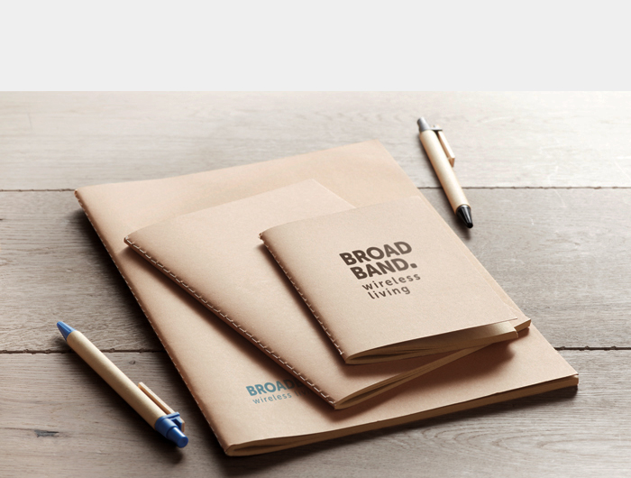 Carnet de notes A5 Kraft avec notes autocollantes publicitaire