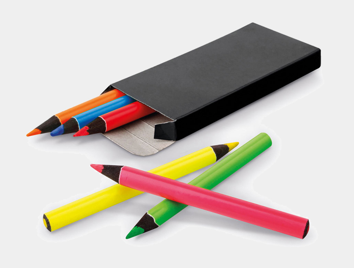 Boîte crayons fluo Publicitaire - BOXBK6