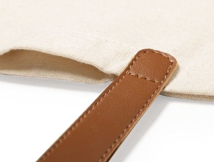 Tote bag sac coton Publicitaire anses simili cuir - QLTB41