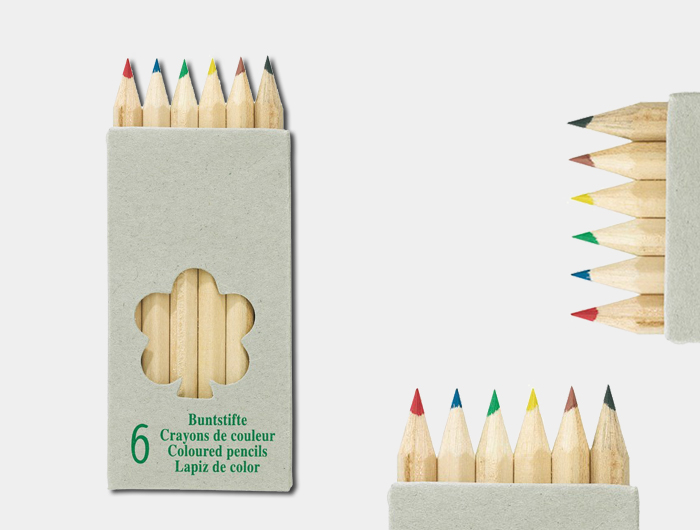 Boîte crayons couleurs Publicitaire - 6 crayons - GOYA90