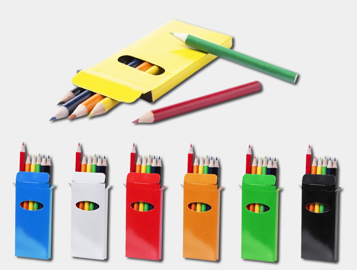 Boîte crayons de couleurs Publicitaire - 6 crayons - CESAR93