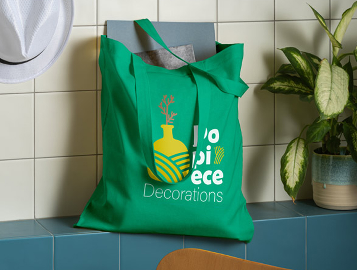 Tote Bag Publicitaire sac coton vert - SOLIS180