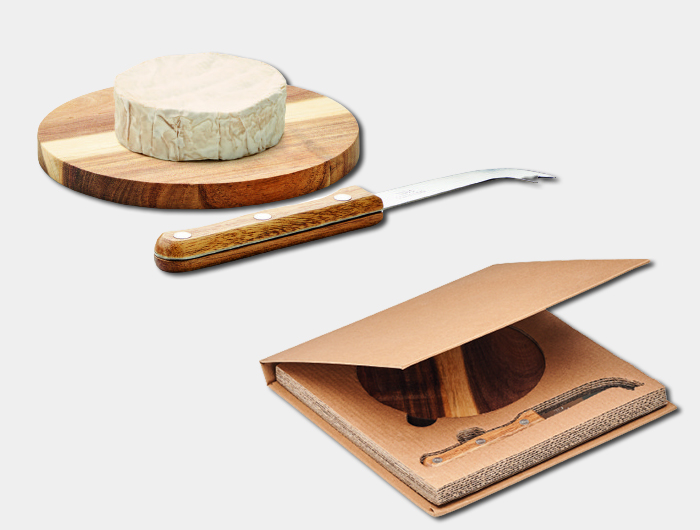 Plateau à fromage Publicitaire bois avec couteau - LOUIS21