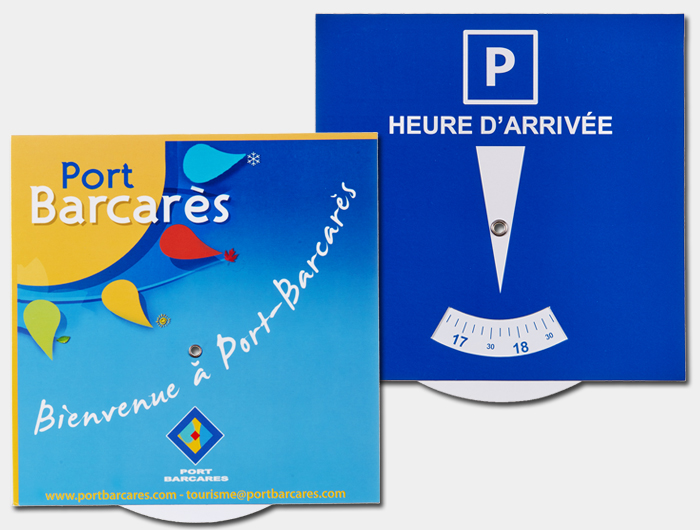 Disque de Stationnement Zone Bleue Publicitaire - DQPB03