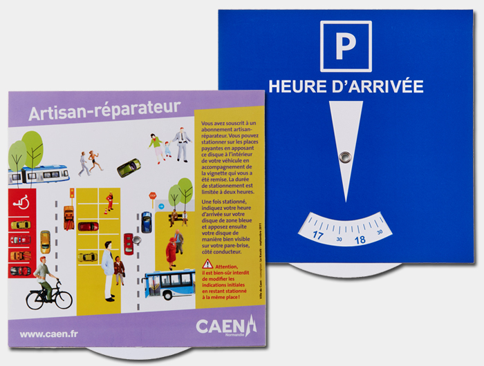 Disque de Stationnement Bleu Parking - 15x15cm - Zone Bleue