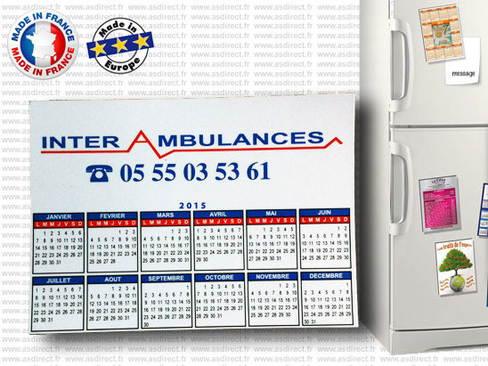 Calendrier Publicitaire 2024 magnétique pour Ambulanciers