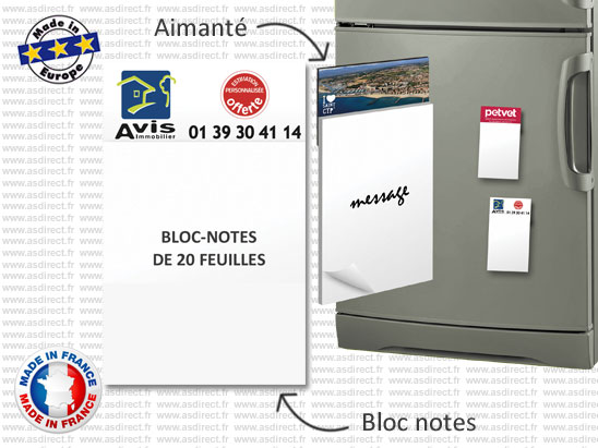 Bloc notes aimanté Publicitaire 51 x 91 mm - LILLE52