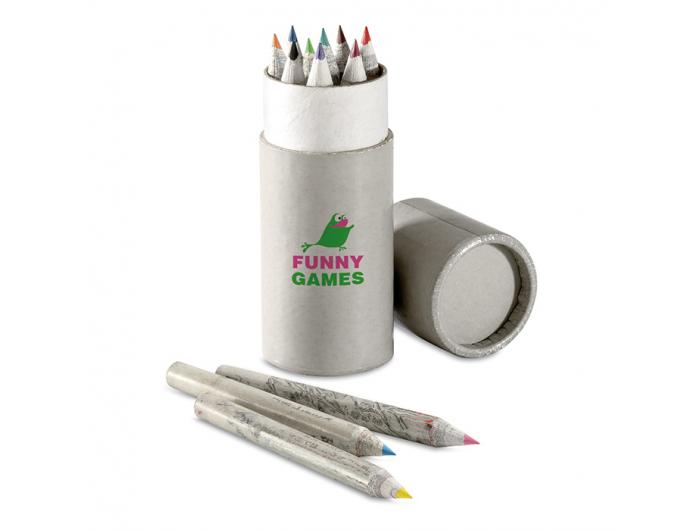 Boite 12 Crayons couleur Publicitaires recyclés - RECL35
