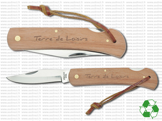 Couteau Publicitaire Bois avec cran d'arret - TEREA18