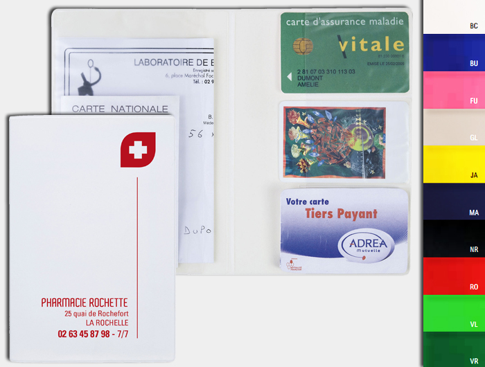 Porte carte vitale et ordonnance personnalisable