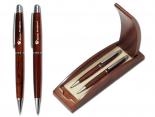 Parure cadeau publicitaire stylo en bois - WDPR21