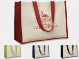 Sac Publicitaire toile jute soufflets couleurs - 42 x 33 x 19 cm - JTCL99