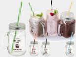 Pot Mason Jar Publicitaire paille couleur - JARY40