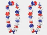 Collier supporter Hawaien France  - BLEU BLANC ROUGE