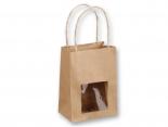 Sac kraft Publicitaire à fenêtre - 14 x 17 x 9 cm - PETIT KRAFT