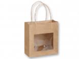 Sac kraft Publicitaire avec fenêtre - CARRE KRAFT - 19 x 19 x 8 cm