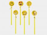 Crayon Gomme Smileys Publicitaires - 1 set de 6 Emoji Emoticones