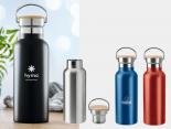 Thermos Publicitaire bois et inox avec poignée 50 cl - CHMX70