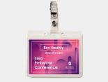 Porte Badge visiteur vente en gros transparent clip métal - PTBG95