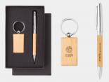 Set porte-clés bois et stylo bois - SETOBOIS40