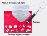 Masque chirurgical CE 3 plis avec stylet - KIT4