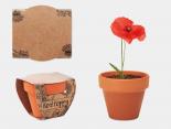 Pot terre cuite graine Publicitaire coquelicot - RDFL82