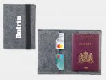Protège Passeport Publicitaire gris feutrine - MUNDI15