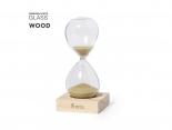 Sablier Publicitaire 5 minutes socle bois - WDGL65