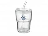 Gobelet publicitaire en verre avec paille réutilisable - GLASSY59
