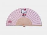 Éventail Publicitaire Hello Kitty en Bois et Tissu - ZHK501