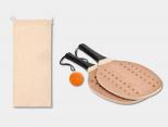 Set de beach tennis composé de 2 raquettes en bois