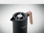 Pichet isotherme publicitaire 1L en acier recyclé avec poignée bois - ISOC12