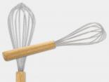 Fouet inox avec manche bambou publicitaire personnalisable - FOUT21