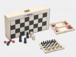 Boîte de jeu 3 en 1 personnalisable Échecs Dames Backgammon - JEU3EN1-42