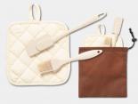 Set Cuisine spatule pinceau et manique coton recyclé - SET3RECY55