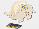Tirelire éléphant publicitaire en bois à personnaliser - ELE45
