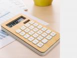 Calculatrice publicitaire solaire personnalisable en bambou - 18227