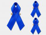 Ruban Bleu Mars Bleu Cancer Colorectal avec Épingle - Vente en Gros - 18250
