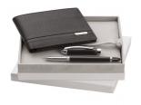 Cacharel - Portefeuille-cartes Sienne + Stylo roller Dune Marron