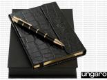 Ungaro - Carnet Sora A6 + Stylo bille Jesolo Gold