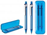 Parure Stylo Criterium Publicitaire bleu transparent