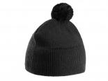 Bonnet noir avec pompon noir